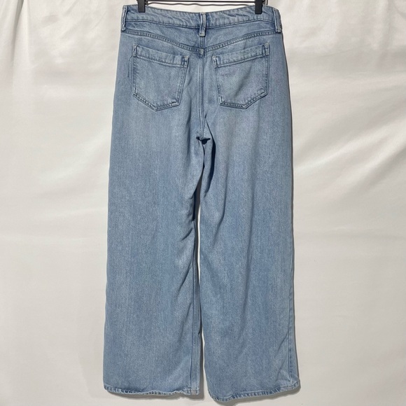 Lucky Brand Wide Leg Tencel Blend Soft Denim Pleated Palazzo Jeans Size 6 / 28 - Picture 10 of 16